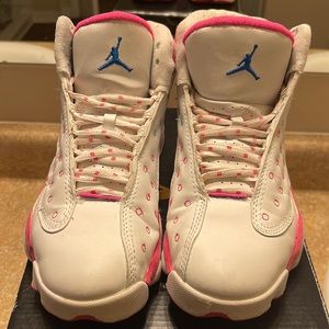Jordan 13 Retro White Pink Shoes - size 8